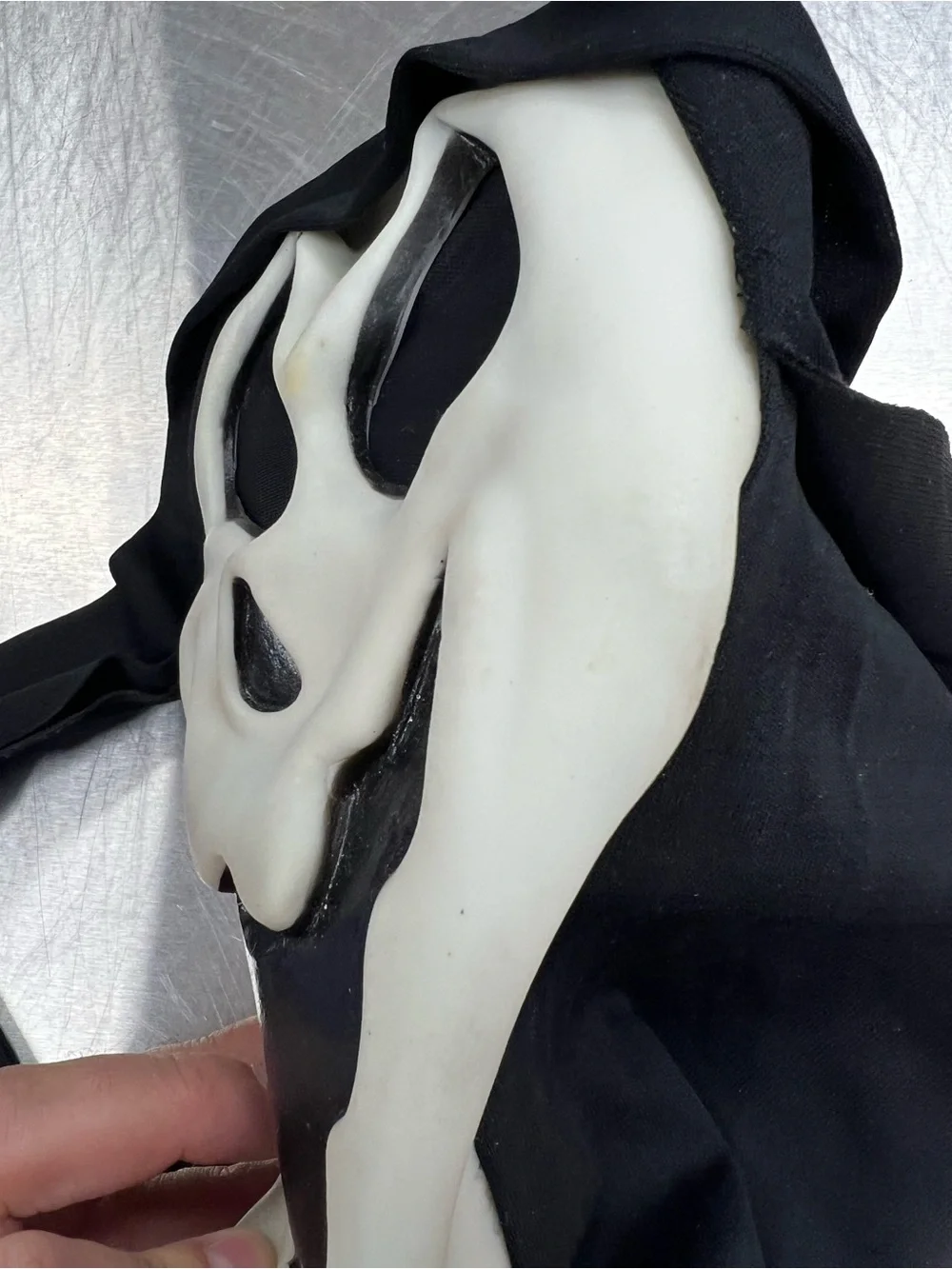 Fun World Vintage Easter Unlimited Black Ghost Mask Costume with White Face